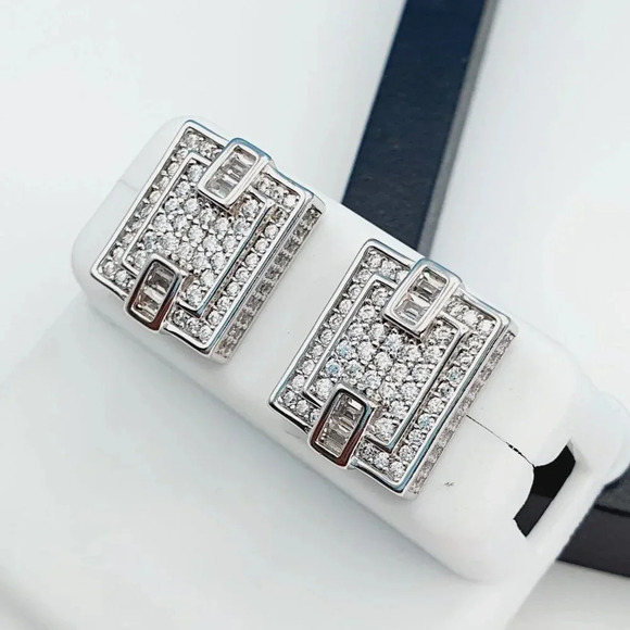 "925 Sterling Silver Cubic Zirconia Earrings, UU1P6A6069 - Picture 8 of 10